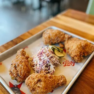 Fried chicken (one of each flavor)