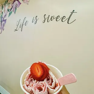 Strawberry Rolled Ice Cream