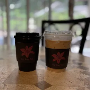 Small Americano and Vanilly Ice Coffee