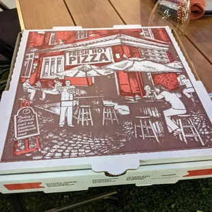 Pizza box from Lily&apos;s Pizza &amp; Bar, and Patio 11/2022