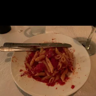 I ordered from the kids menu.... Penne fra diavlo