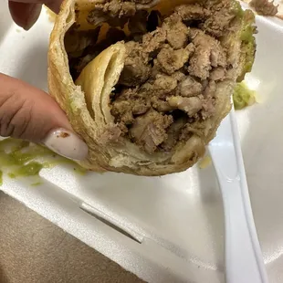 Carne asada chimichanga