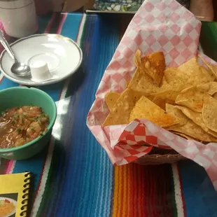 salsa and chips come with the meal