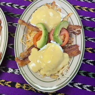 two plates of food on a table
