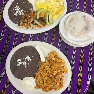 two plates of mexican food