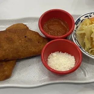 Empanada and cabbage