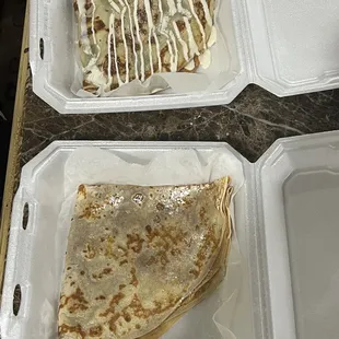 Crepe at the bottom is butter and sugar - simple but really delicious
