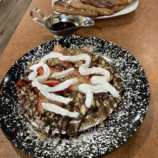 My Lilly Waffle with plant-based whipped cream I brought from home.