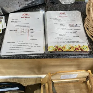 Other side of menu