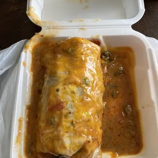 Massive smothered burrito