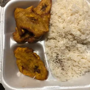 White Rice and Plantains