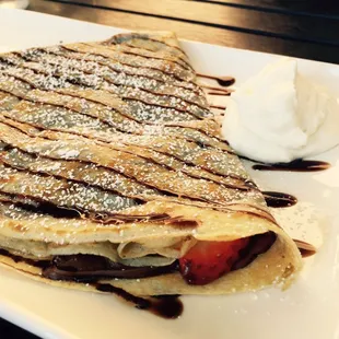 Nutella and Strawberry Crepe