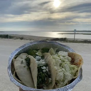 Carnitas taco, Tinga taco, pollo taco all amazing!