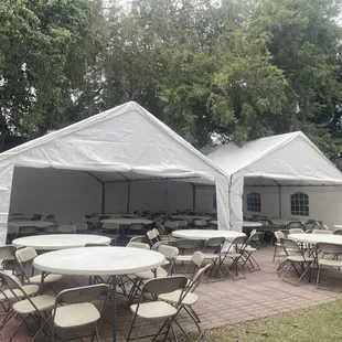 Tent tables chairs