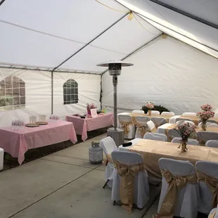20x30 tent with table and chair rentals