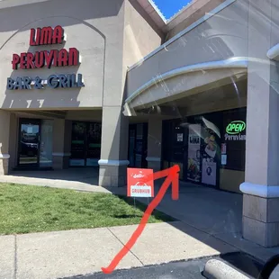 Corner of strip mall