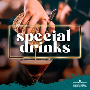 special drinks being poured into a martini