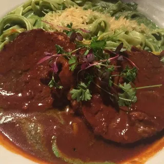 Tallarines Verdes con Asado