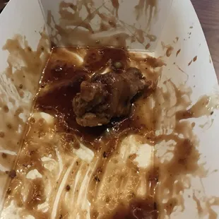 The wings Teriyaki flavor sorry one left they were awesome