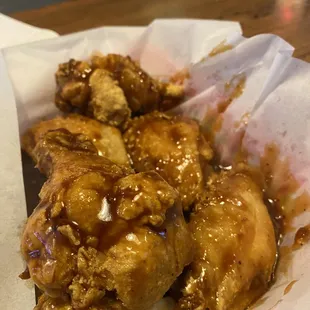 a basket of fried chicken