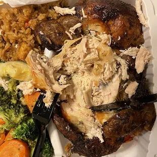 Dry white meat chicken