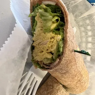 Curry chicken salad wrap
