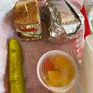 Tuna salad with fruit cup
