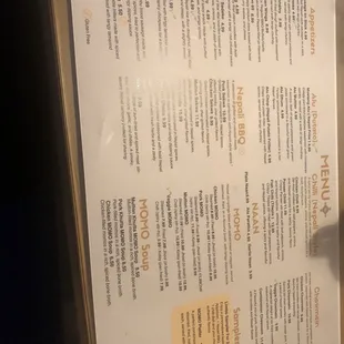 Front menu