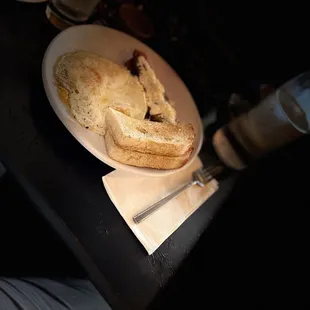 Eggs with plantains and refried beans. So yummy!