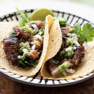 two tacos on a plate