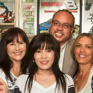 a group of people posing for a picture