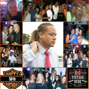 a collage of a group of people