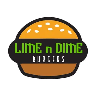 a burger with the word lime n dime on it
