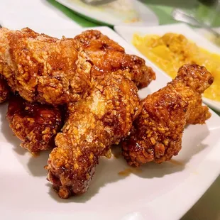 a plate of fried chicken