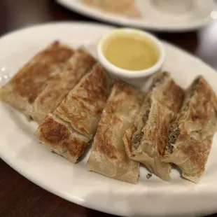 a plate of quesadillas