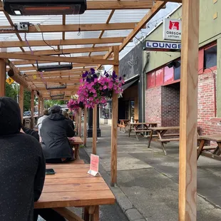 the outside seating area