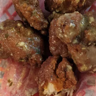 Boneless wings. They were hard as rocks.