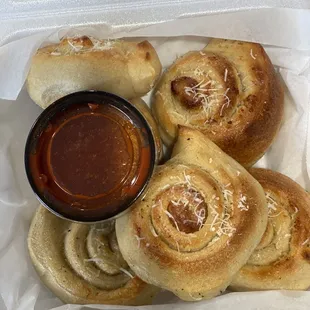 Garlic rolls - freshly made and you can taste it