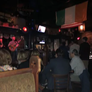 a band playing at the bar