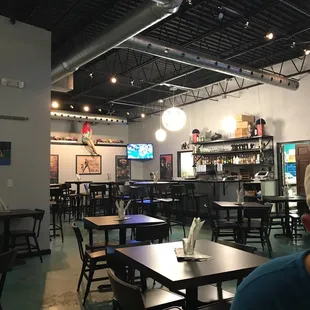 the bar and dining area