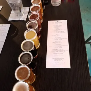 A full flight of amazing beer!  So happy we went here!