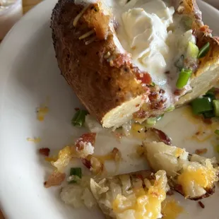 Their loaded baked potatoes are PERFECT! Crispy, seasoned skin, and soft delicious inside.