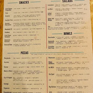 food menu (as of 08/2024)