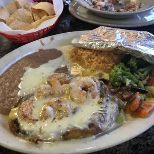 Grilled shrimp poblano