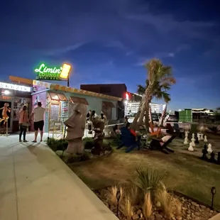 Outside the bar is a fun patio area to hangout