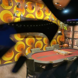 Card table in private lounge