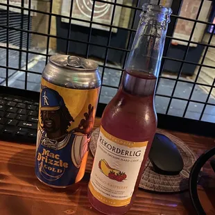 a beer and a can