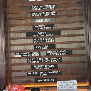 Beer selection