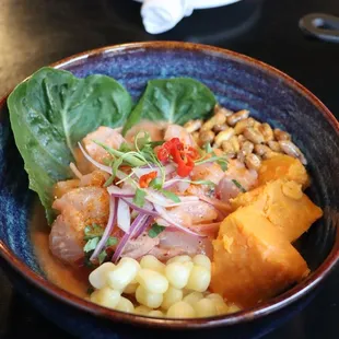 Look how beautiful this ceviche is! Red peppers are where the restaurant gets its name Limo.