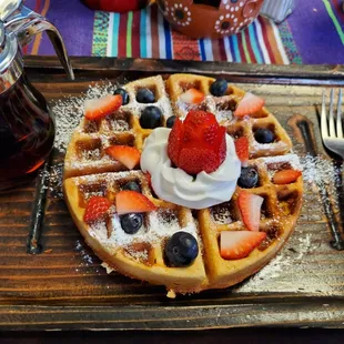 Waffle with a rose